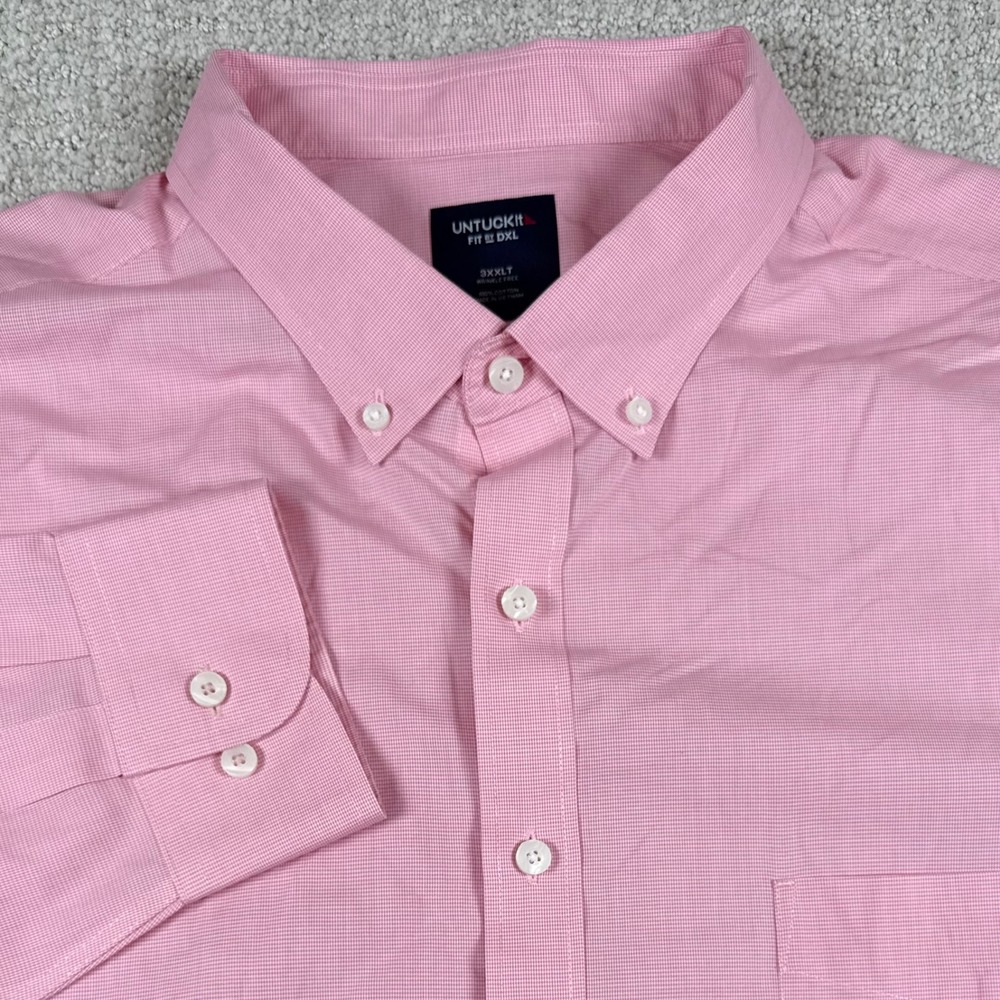 UNTUCKit Mens 3XLT Pink Cadetto Berry Wrinkle Free Button Down Shirt UT-1011
